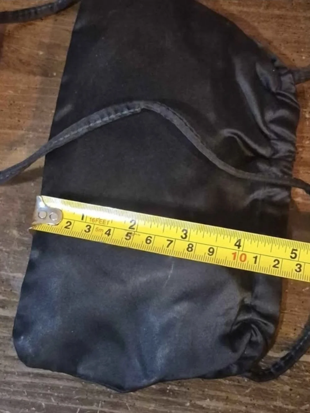 Vintage Minimalist Black Satin Ruched Evening Shoulder Bag